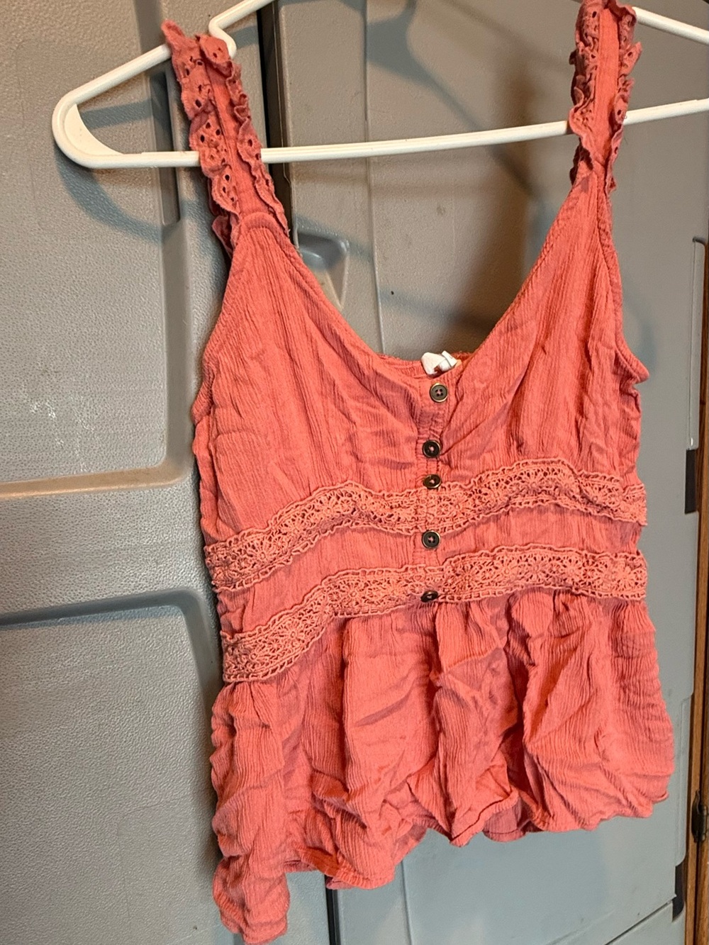 Maurices Coral Crochet-Trim Tank Camisole